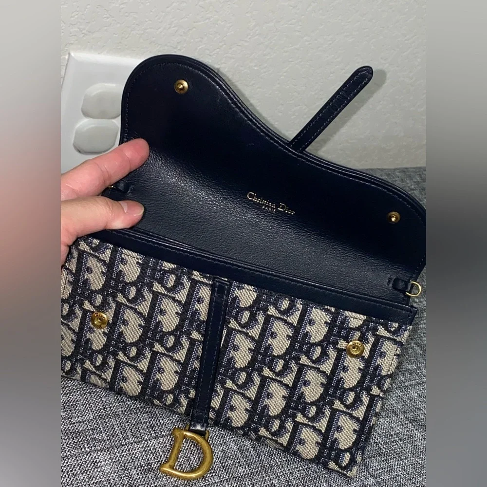 Dior Oblique Saddle Crossbody Bag/Wallet on Chain - Picture 7 of 15